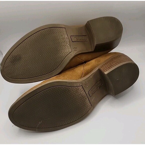 American Eagle Shannon Suede Boots Women’s Sz 6.5 Walnut Color Block Heel Winter - Picture 8 of 9